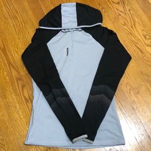 Thick and warm Reebok quarter-zip with hood